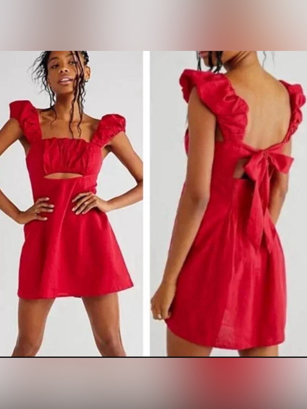 Free People Bom Bom Mini Dress in Green